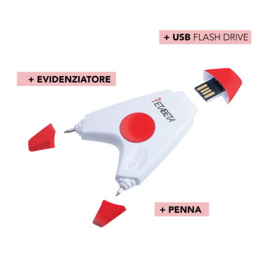 Flip Pen: Penna + Evidenziatore + USB flash drive